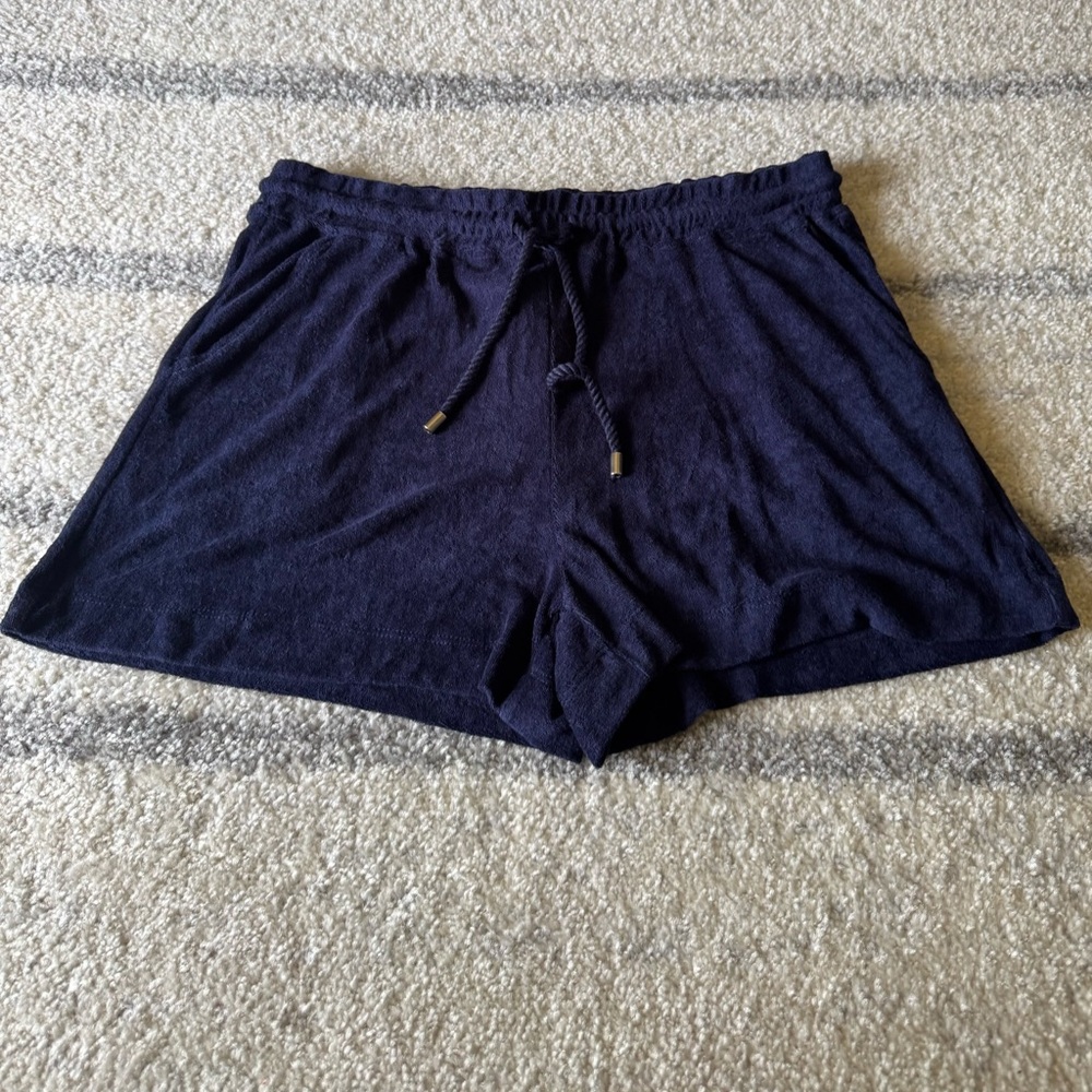 Tommy Bahama Navy Elastic Waist Lounge Shorts with Drawstring